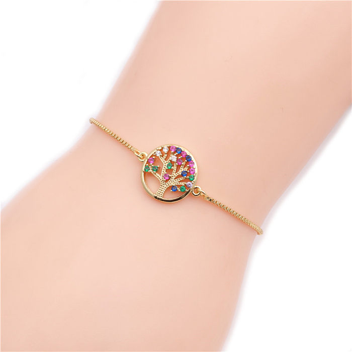 Offre spéciale Micro-ensemble Zircon chaîne couleur chaîne arbre de vie saint valentin cadeau Bracelet bijoux en gros