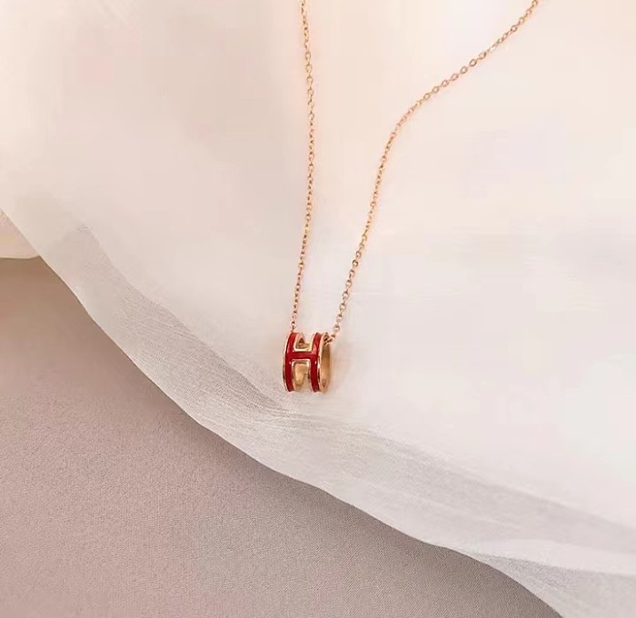 Casual Simple Style Letter Titanium Steel Enamel Bracelets Earrings Necklace