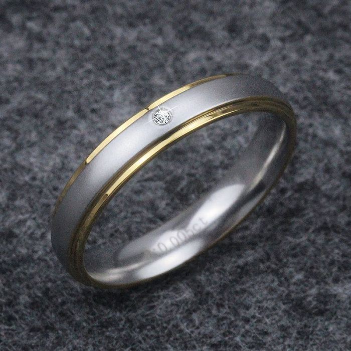 Casual Simple Style Classic Style Letter Stainless Steel Titanium Steel Polishing Inlay Diamond Rings