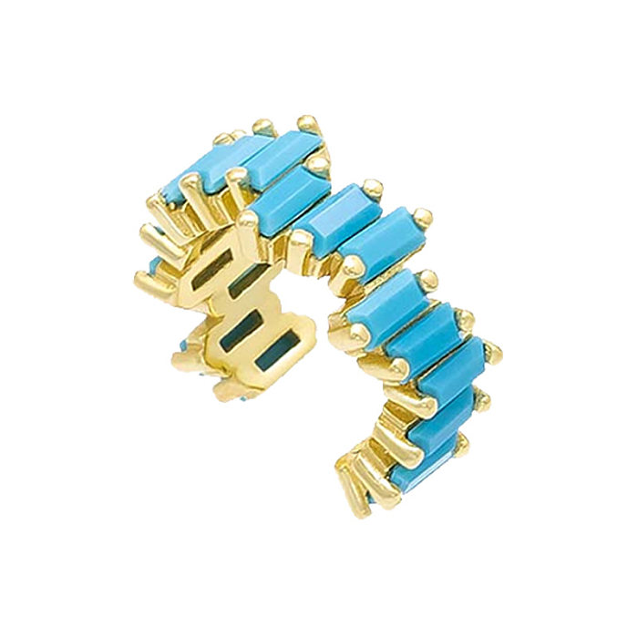 Fashion Geometric Copper Ear Clips Inlay Zircon Copper Earrings 1 Piece