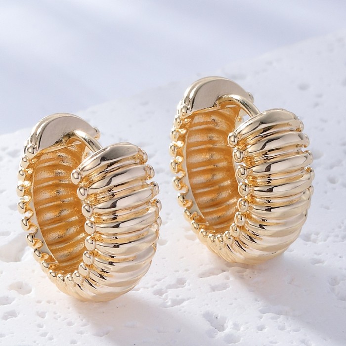 1 Pair Simple Style Streetwear Geometric Plating Copper Hoop Earrings