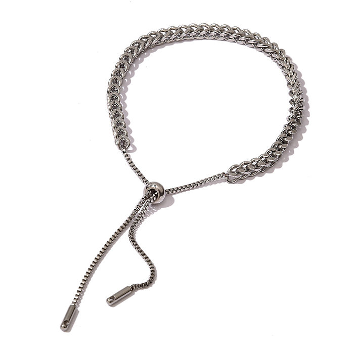 Modische einfarbige Titan-Stahlbeschichtung für Damen, Armbänder, Halskette, 1 Stück