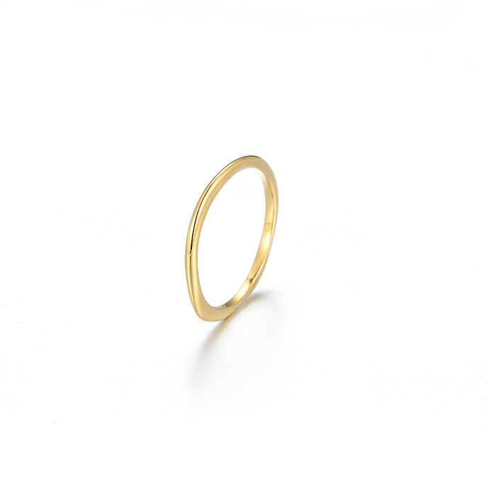 Wholesale Simple Style Solid Color Stainless Steel Plating Gold Plated Rings