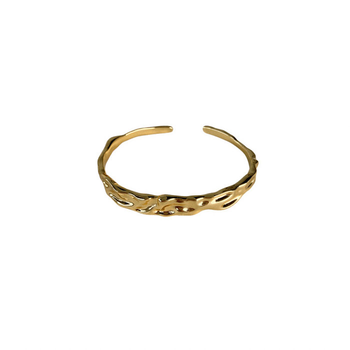 Simple Style Round Copper Plating Gold Plated Cuff Bracelets