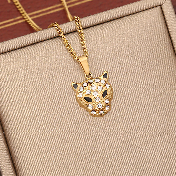 Wholesale INS Style Cool Style Animal Stainless Steel Artificial Diamond Earrings Necklace