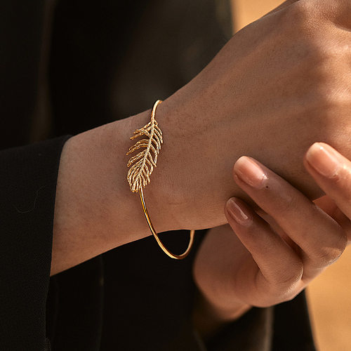Bracelet plaqué or avec placage de cuivre à grain rétro