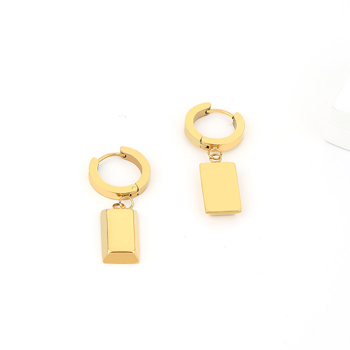Simple Style Roman Style Geometric Titanium Steel Plating 14K Gold Plated Earrings Necklace