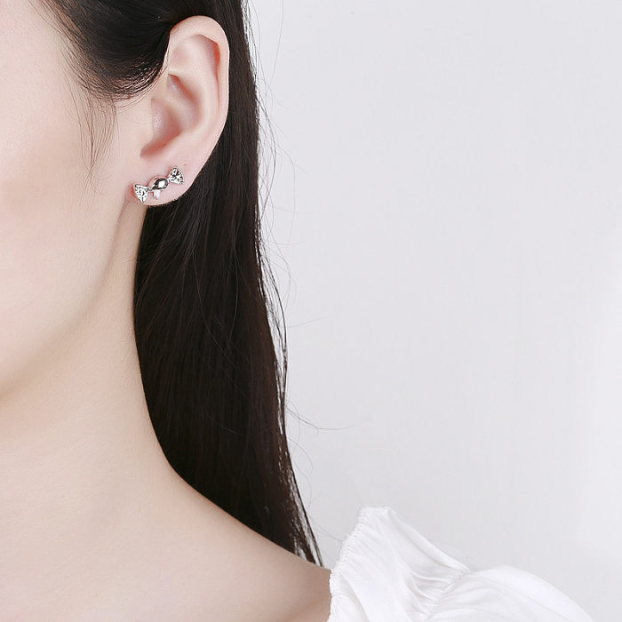 1 Pair Sweet Candy Plating Copper Ear Studs