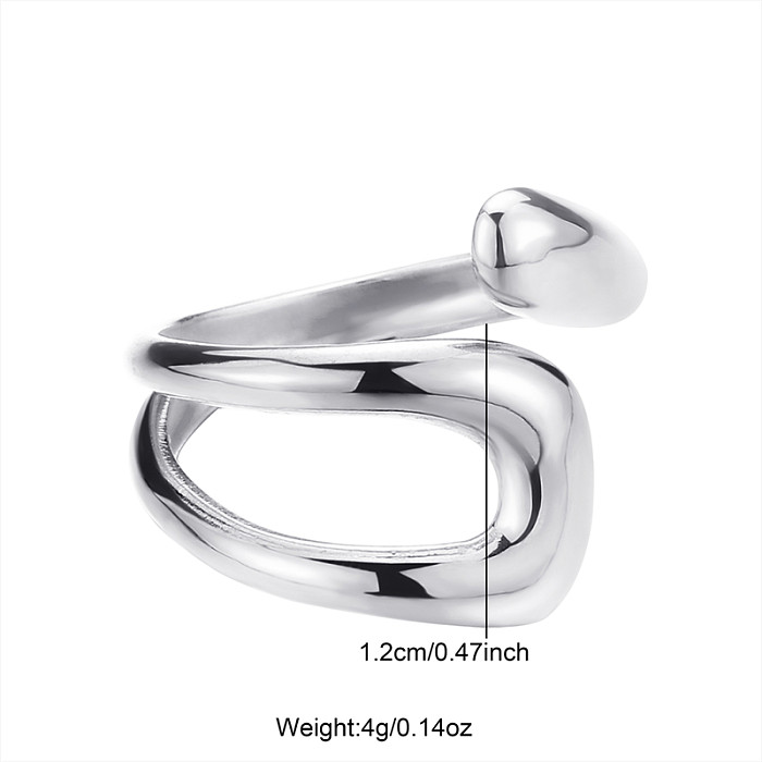 Retro Classic Style Solid Color Snake Stainless Steel Open Rings
