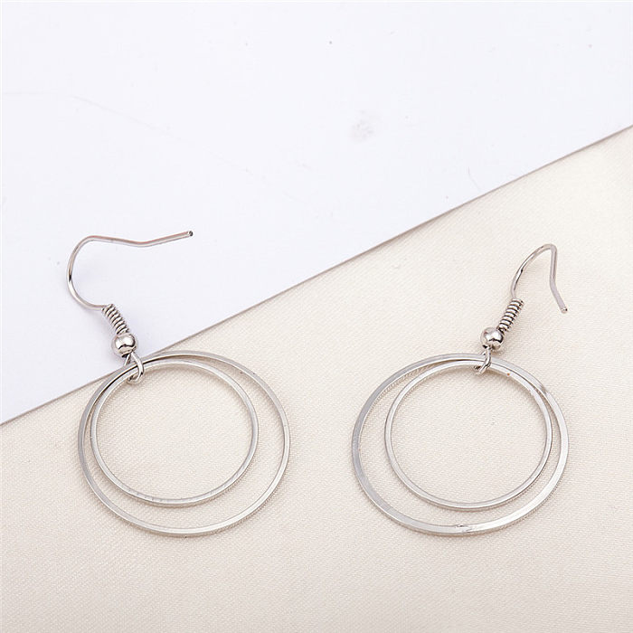 1 Pair Basic Circle Copper Plating Gold Plated Silver Plated Drop Earrings
