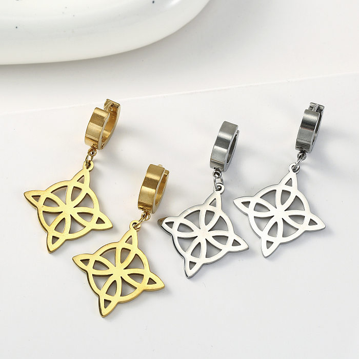 مجموعة مجوهرات من الفولاذ المقاوم للصدأ بلون سادة بأسلوب بسيط