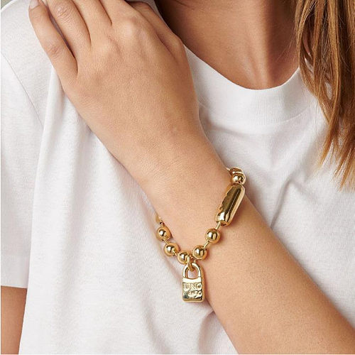 Simple Style Round Copper Plating Gold Plated Bracelets