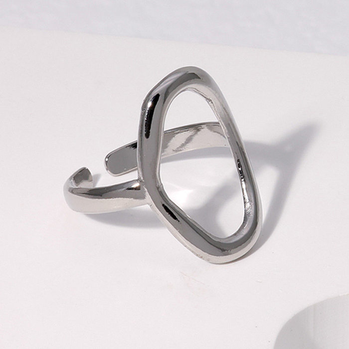 Einfacher, geometrischer, unregelmäßiger offener Ring aus Edelstahl, 1 Stück