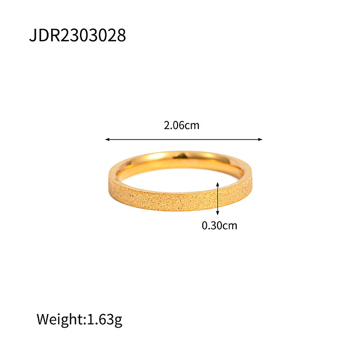 INS Style Simple Style Round Stainless Steel Plating 18K Gold Plated Rings
