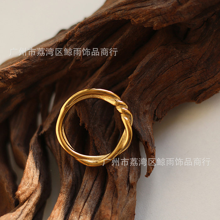 Joyería plateada oro ancha del anillo del acero 18K del titanio que gira al por mayor de la moda