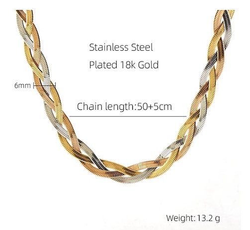 Hip-Hop Color Block Stainless Steel Plating Bracelets Necklace