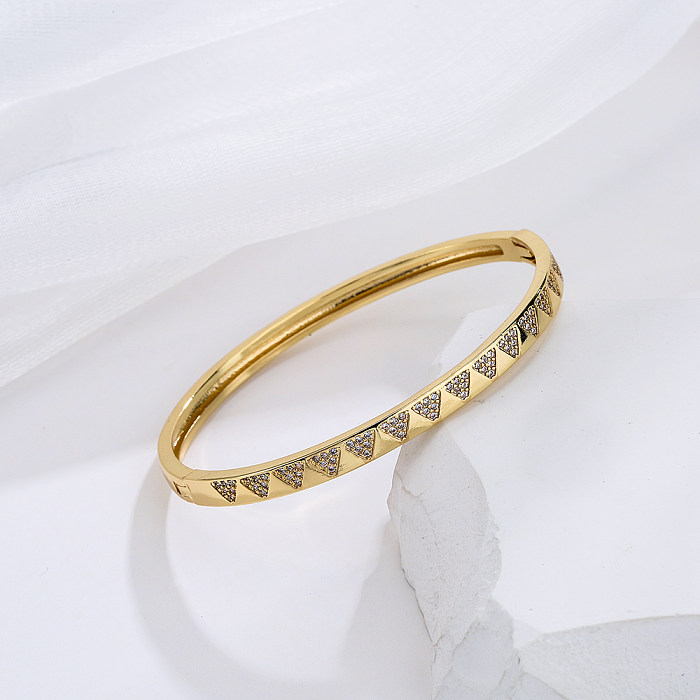 Bracelet en cuivre géométrique en forme de serpent, plaqué or 18 carats, Micro incrusté de Zircon, à la mode
