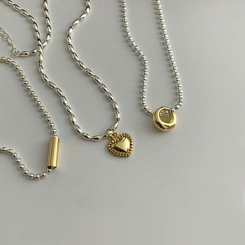 Elegant Streetwear Heart Shape Copper Plating Pendant Necklace