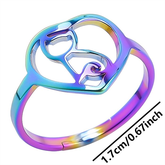 Commute Solid Color Stainless Steel Plating Gold Plated Rings