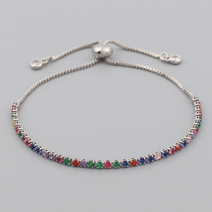 Retro Geometric Copper Bracelets Inlay Zircon Copper Bracelets