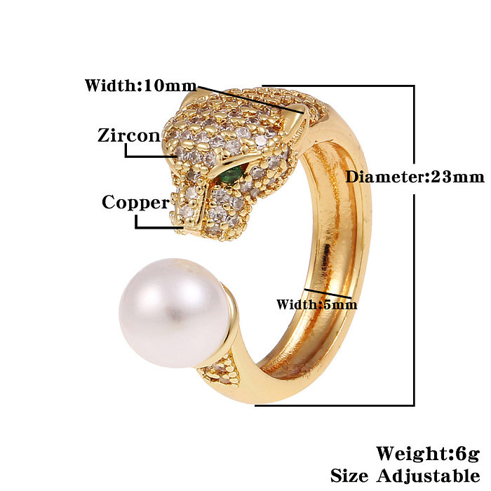 جديد النحاس اليد مجوهرات الهيب هوب ليوبارد حلقة الذيل المفتوحة الإناث