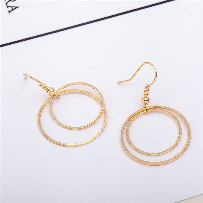 1 Pair Basic Circle Copper Plating Gold Plated Silver Plated Drop Earrings
