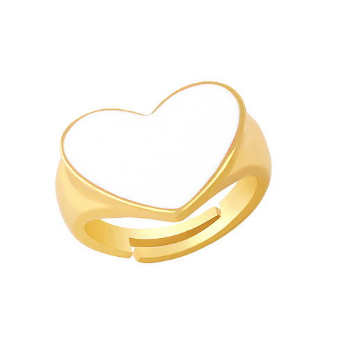 Wholesale Jewelry Heart Dripping Open Copper Ring jewelry