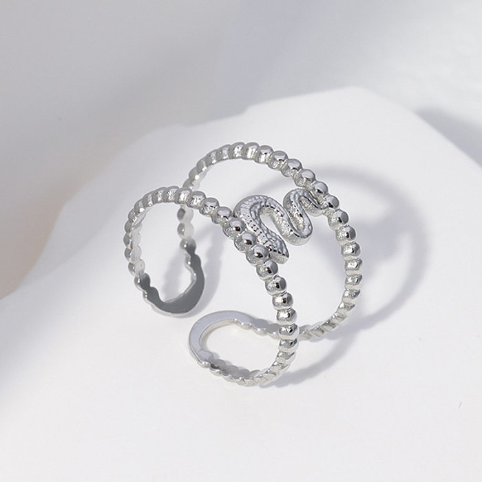 Simple Style Snake Stainless Steel Plating Open Ring