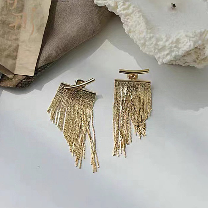 1 Pair Simple Style Geometric Solid Color Copper Plating Drop Earrings