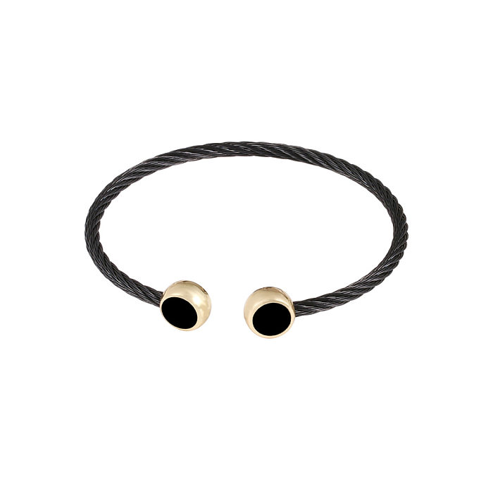 Bagues unisexes en acier inoxydable et émail, style simple, bracelets, boucles d'oreilles