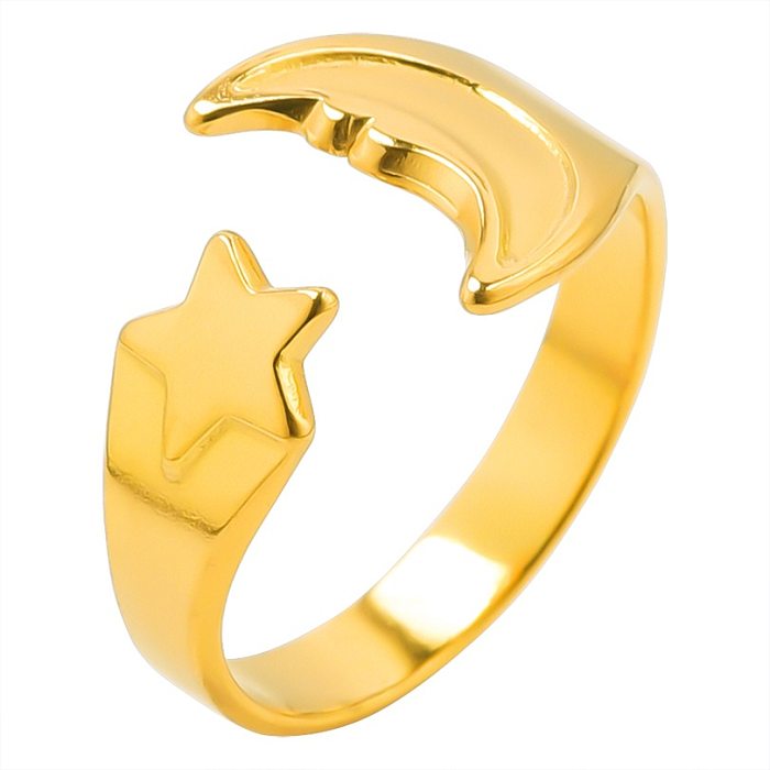 Wholesale 1 Piece Simple Style Star Stainless Steel Rings