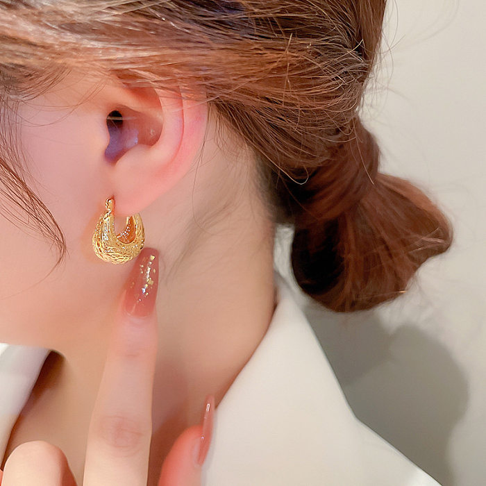 1 Pair Fashion U Shape Copper Earrings
