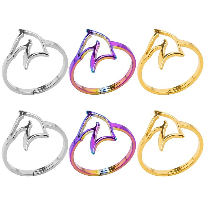 Lässige geometrische offene Ringe aus Edelstahl im Großhandel