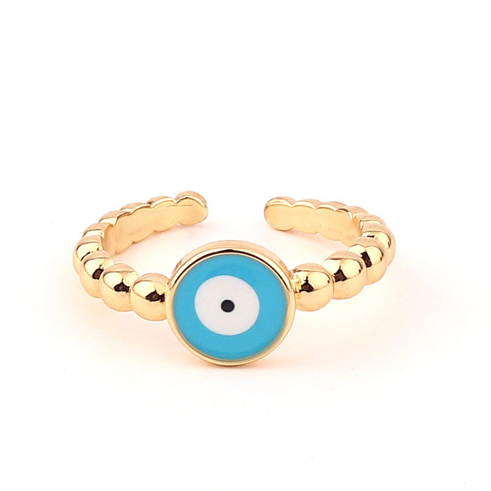 Fashion Devil'S Eye Copper Open Ring Enamel Copper Rings