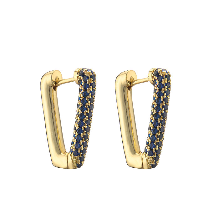 Simple Micro-inlaid Triangle Copper Plated Ear Clip Wholesale jewelry