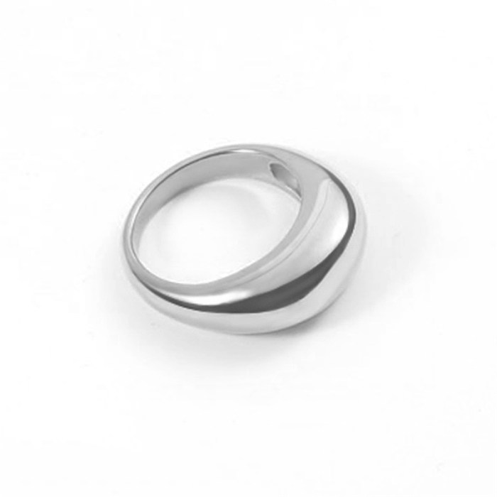 Fashion Solid Color Stainless Steel Rings 1 Piece
