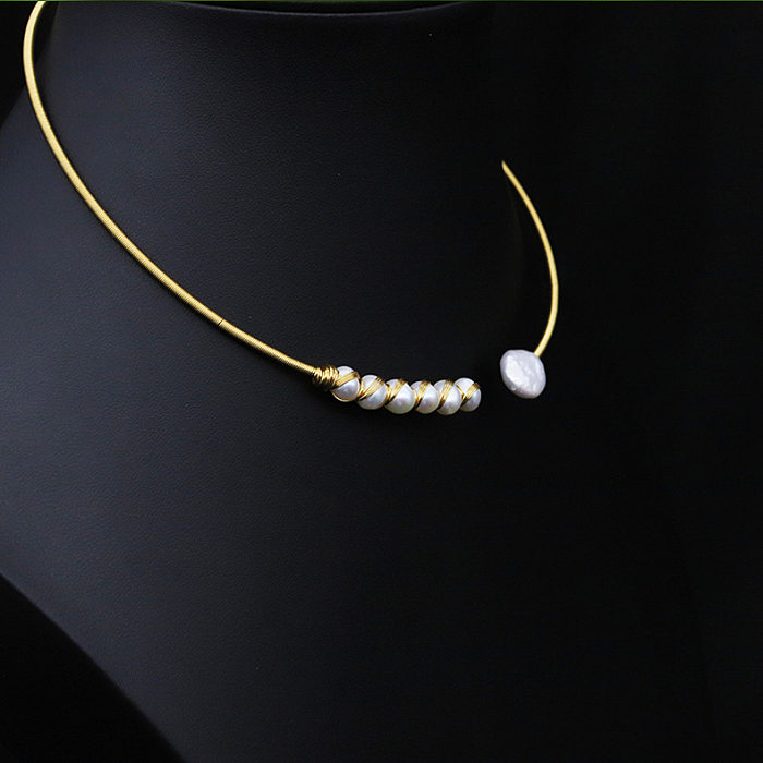 Simple Style Round Copper 18K Gold Plated Necklace