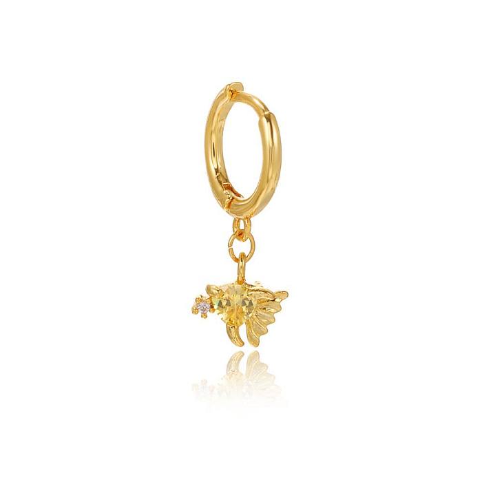 Wholesale Beach Style Girl Cute Earring 18K Gold Jewelry Seabed Animal Earring Single