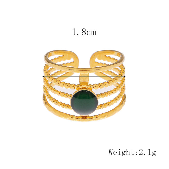 Wholesale Elegant Round Stainless Steel Enamel Plating Open Rings