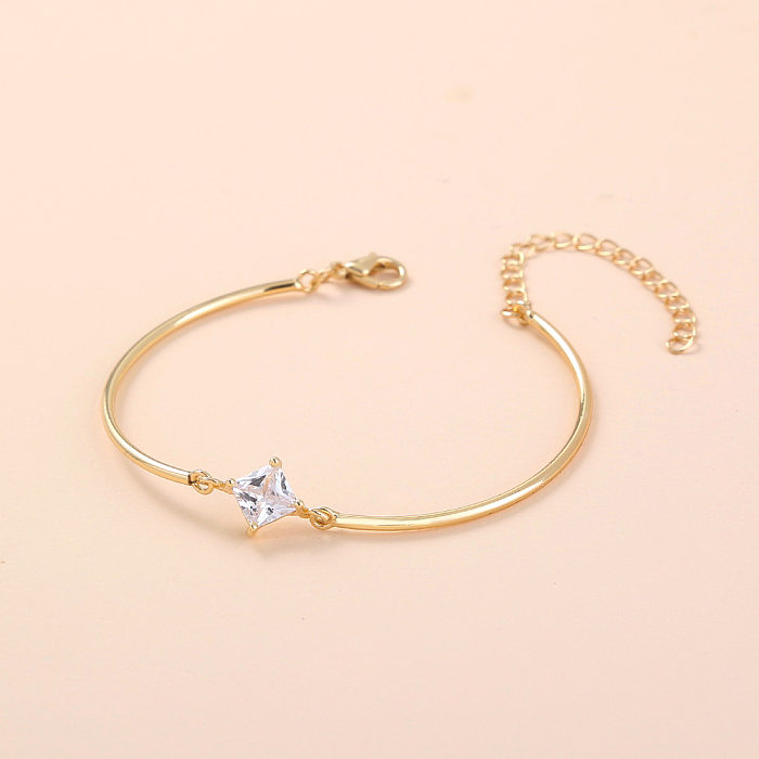 Fashion Geometric Copper Bracelets Zircon Copper Bracelets