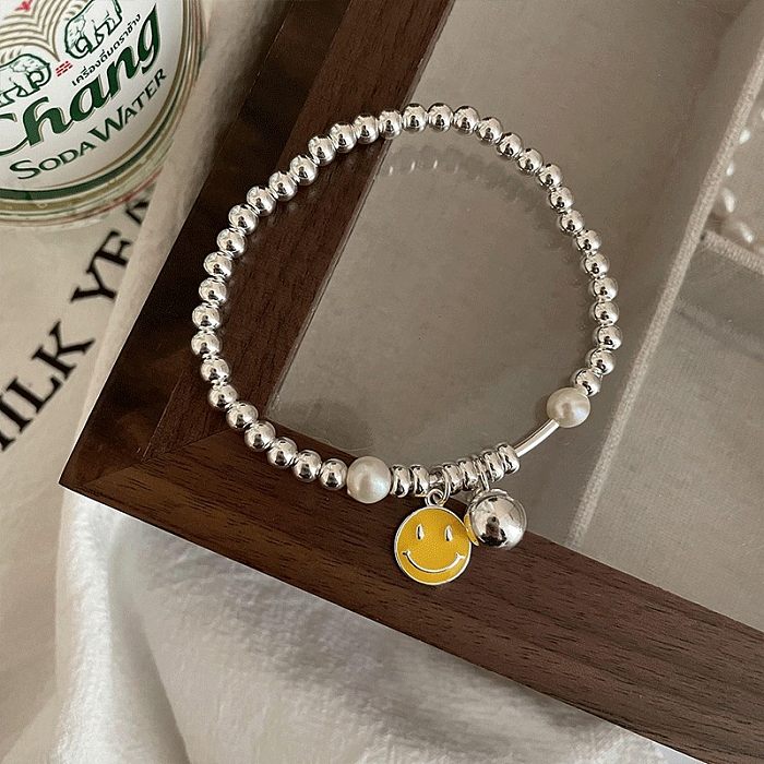 Bracelet plaqué or blanc de placage de cuivre de couleur unie de style simple