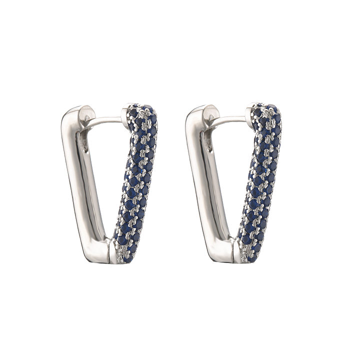 Simple Micro-inlaid Triangle Copper Plated Ear Clip Wholesale jewelry