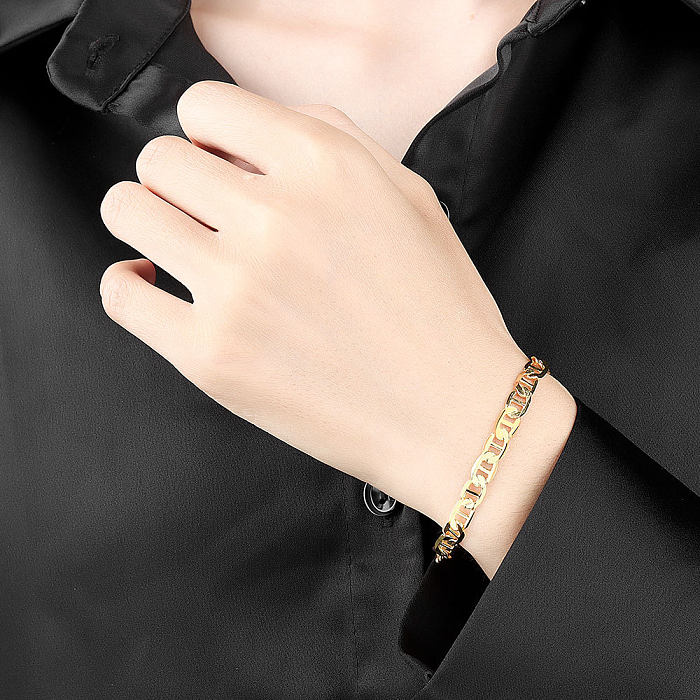 Bracelets en métal plaqué cuivre de couleur unie pour trajet de style simple