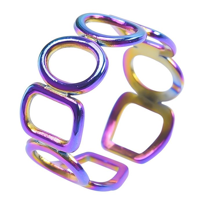 Wholesale Simple Style Geometric Titanium Steel Open Ring