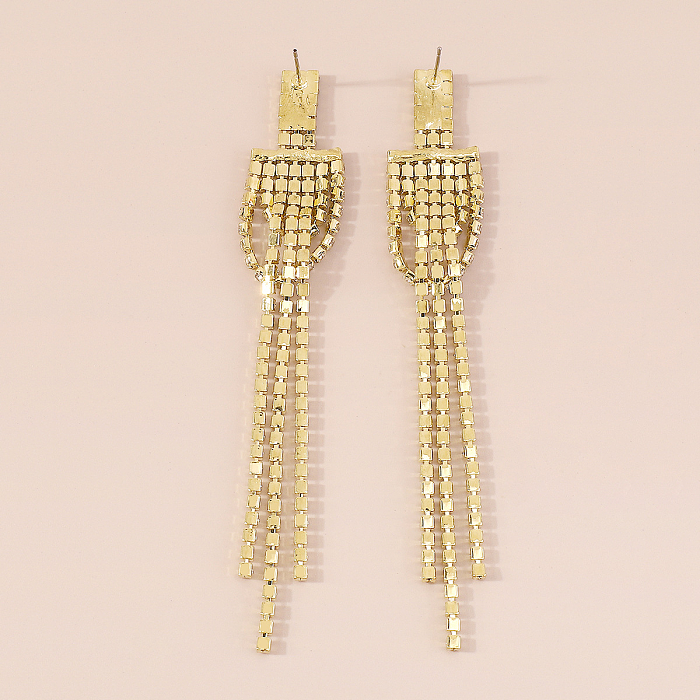 1 Pair Elegant Simple Style Solid Color Inlay Copper Zircon Drop Earrings