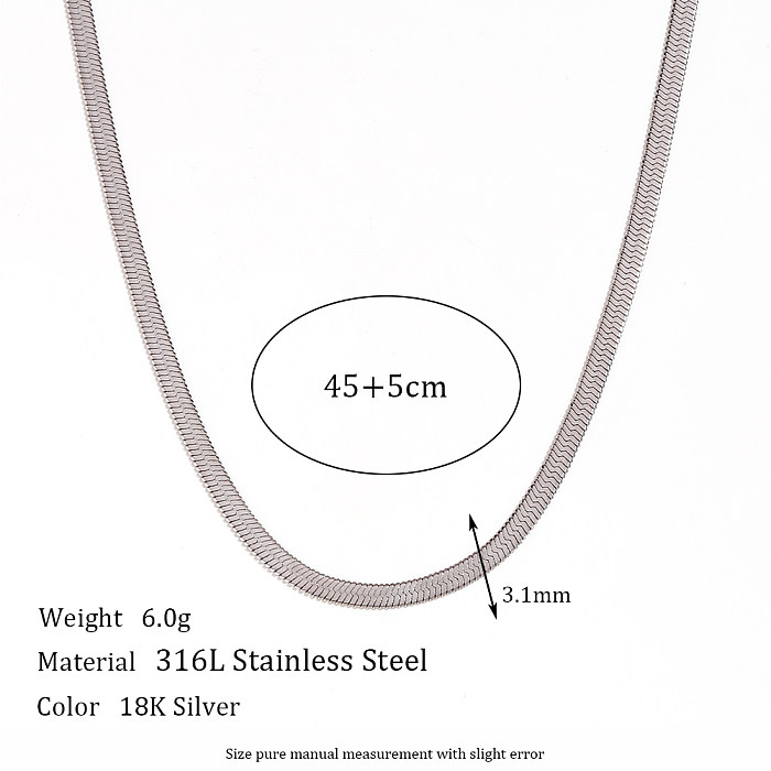 Einfache Fußkettchen-Halskette im klassischen Stil mit einfarbiger Edelstahlbeschichtung und 18-Karat-Vergoldung
