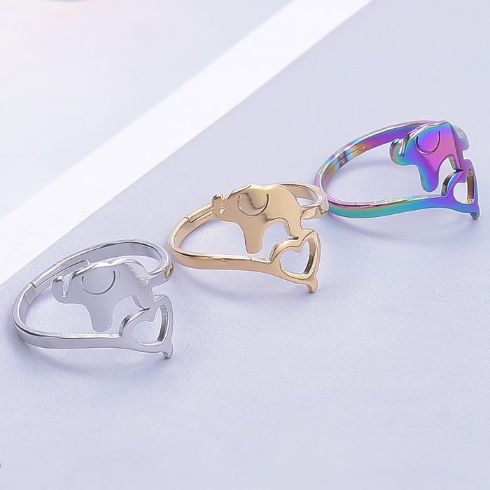 Wholesale Ethnic Style Animal Stainless Steel Open Ring