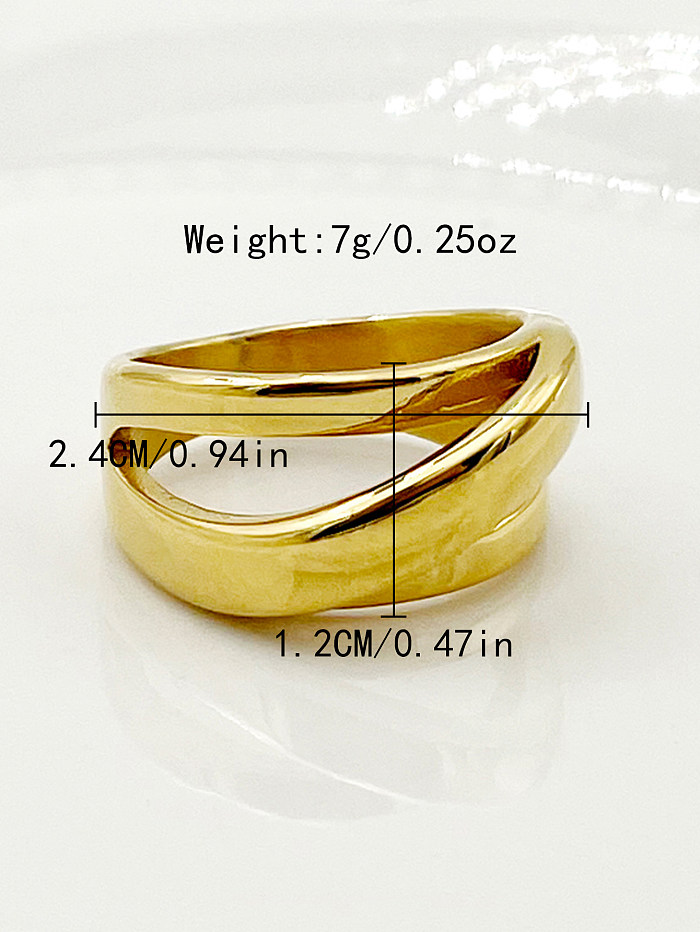 Classic Style Geometric Stainless Steel Gold Plated Rings In Bulk