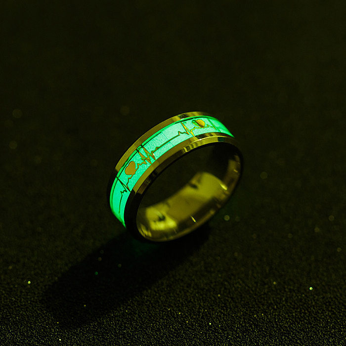 Fornecimento transfronteiriço ECG casal anel de fibra de carbono desejo ornamento luminoso quente joias diretas da fábrica