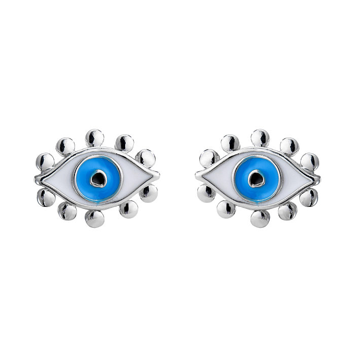 Hecheng Ornament Dripping Oil Eye Stud Earrings European And American Style Personalized Women's Stud Earrings Ornament Accessories
